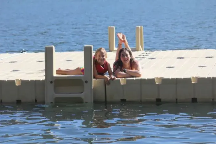 Girls on dock
