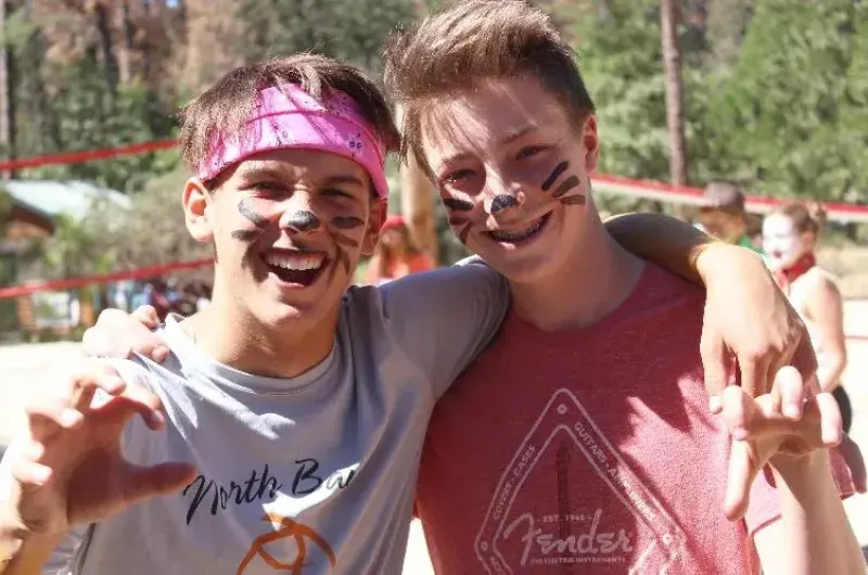 Campers in cat costumes