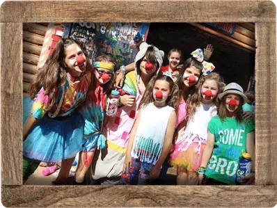 Campers with clown noses