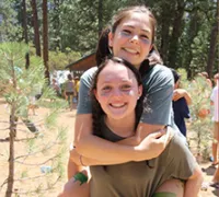 Campers piggyback