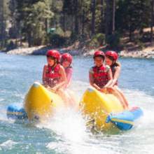kids on banana boat