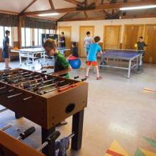 Campers playing indoor games