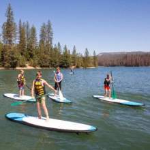 Paddleboarding on Bass Lake