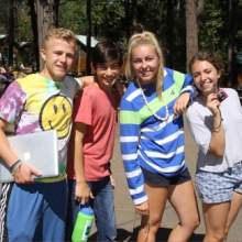 Campers with camera and computer